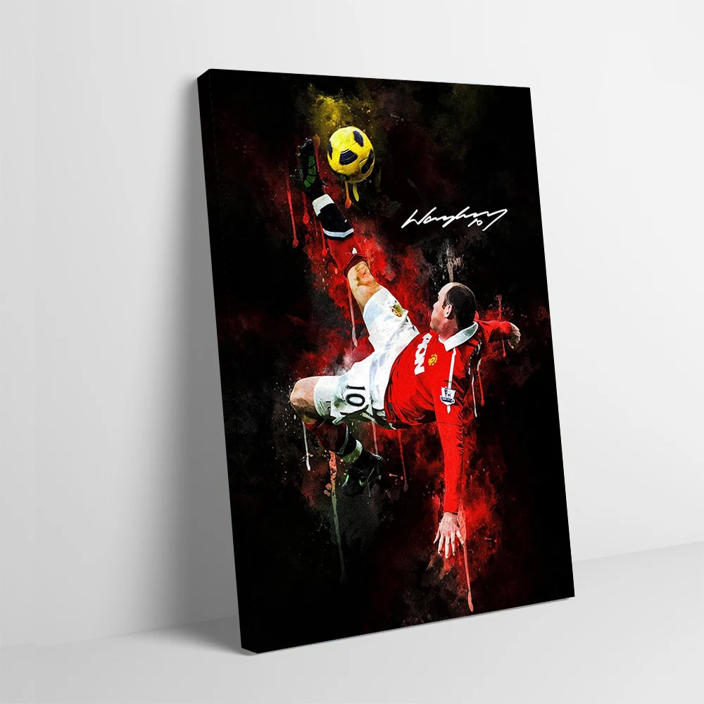 Wayne Rooney-Póster artístico de patada de bicicleta, pintura en lienzo impresa personalizable para imágenes, arte de pared, varita, decoración de la habitación del hogar