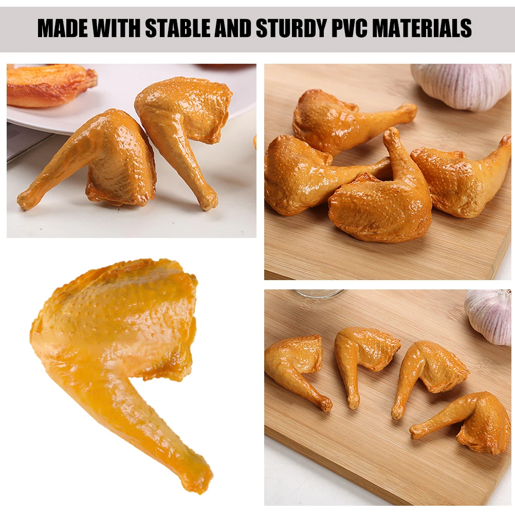 

4Pcs Artificial Duck Leg Simulation Cooked Food Props Realistic PVC Decoration Photography Simulation Duck Legs