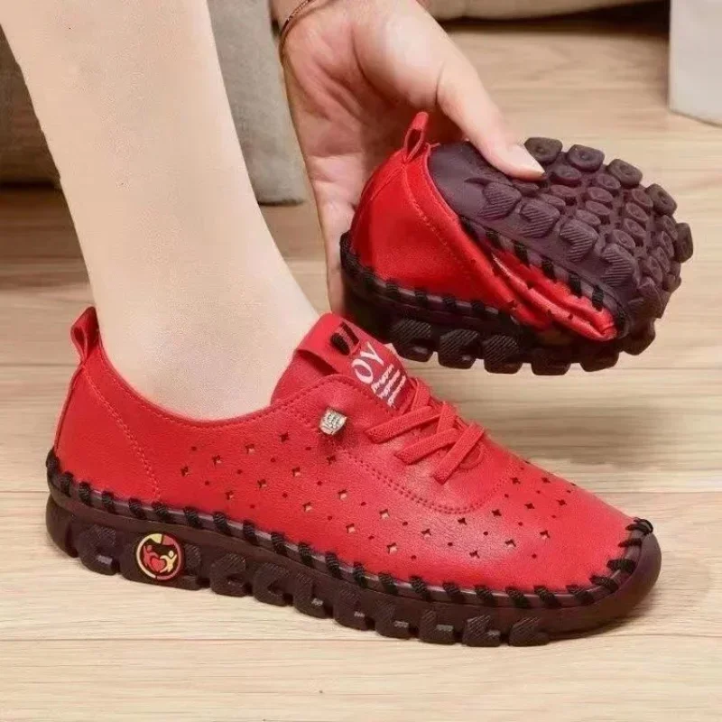 Frauen Slipper Pu Leder Oxford weiche Sohle Wohnungen lässig Damen rutsch feste bequeme Mutter Schuhe Mode Turnschuhe Mujer Zapatos