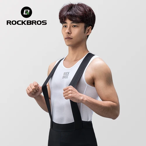 Imagen 2 del producto ROCKBROS-Chalecos de ciclismo para hombre, Jersey transpirable sin mangas, corto para correr, gimnasio, malla, ropa transpirable para bicicleta sin mangas