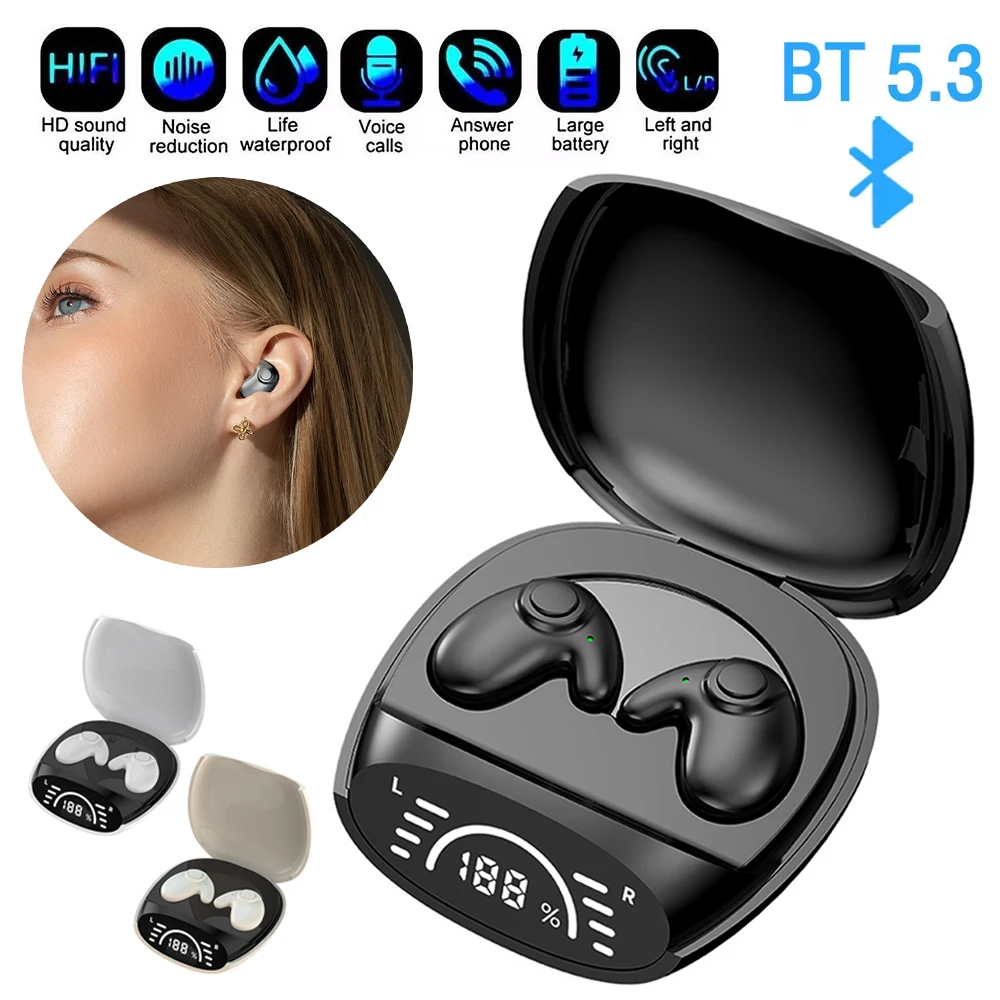 

Mini Invisible Earbuds Tiny Mini Headphones Hidden Noise Cancelling TWS Wireless Headsets Sports Stereo Bluetooth 5.3 Earphone