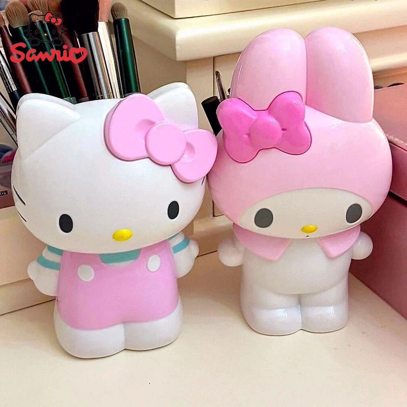 

Sanrio Hello Kitty My Melody Pen Holder Cartoon Stationery Makeup Brush Organizer Desktop Decoration Birthday Ornament Gifts