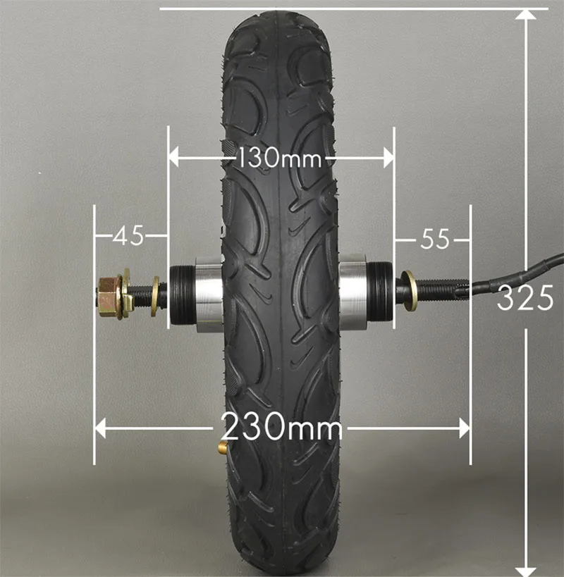 12 inch 24V36V48V 350W BLDC Brushless Non-Gear Hub Motor Accessories Set Hub Motor Wheel for Electric Scooter custom