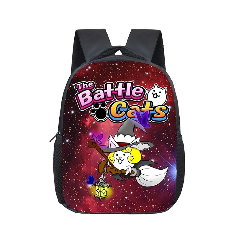 

12 Inch Game The Battle Cats School Bag Kindergarten School Backpack Fashion Toddler Boy Girl Bookbags Shoulder Bag Mochila