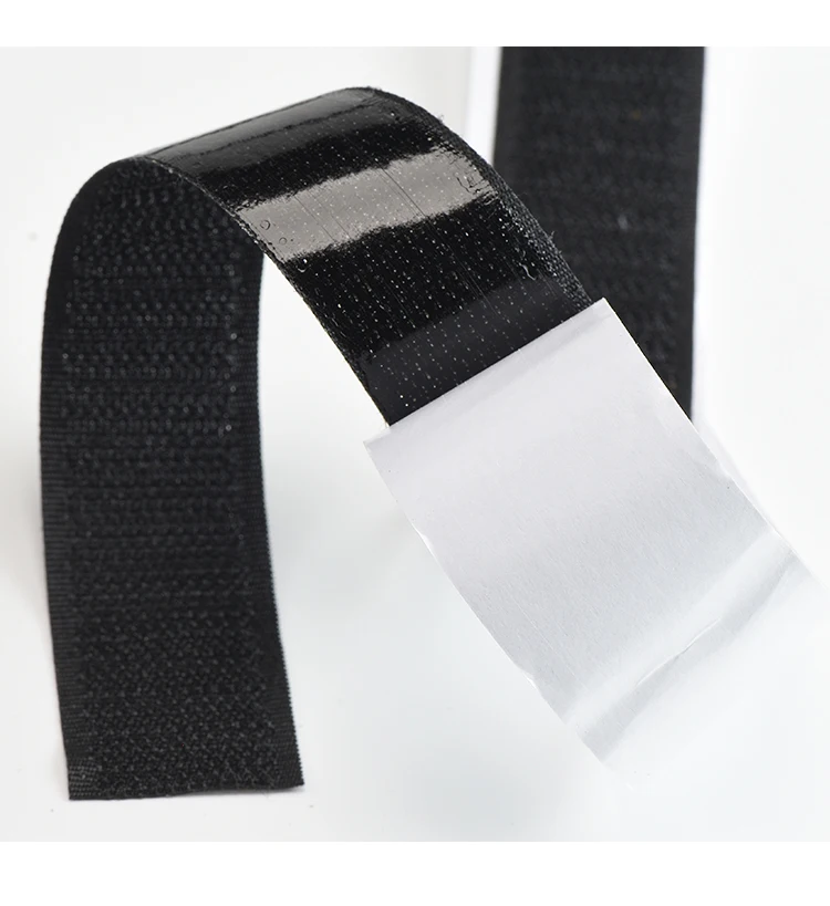 1/2/5 m Klettverschlussstreifen mit Kleber, starker selbstklebender Verschluss, doppelseitige Montagebänder für Heimwerkerarbeiten, 20–50 mm, Schwarz – Detail 4