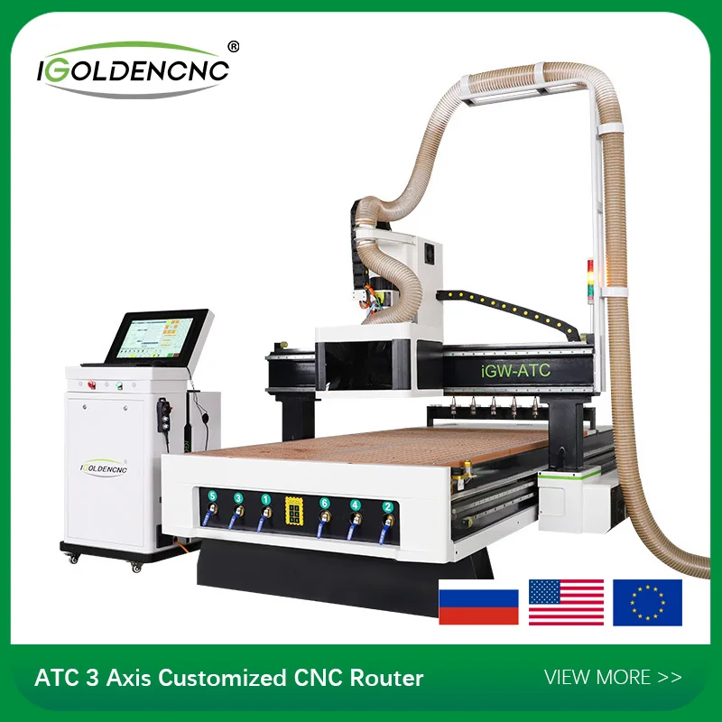 Hot High 2022 Speed With Vacuum Working Table Cnc Milling Machine Woodworking Automatic Tool Changer Cnc Atc