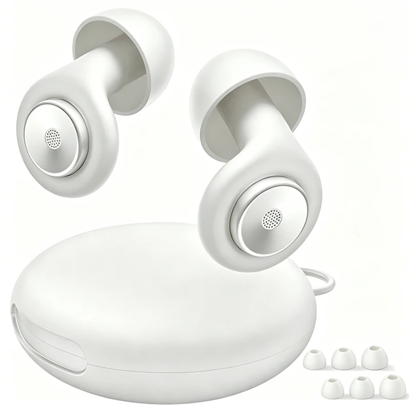 HT001-Ear Plugs for Sleeping Noise Cancelling 56dB,Reusable Silicone Earplugs Strong Sound Insulation,Multiple Sizes of Ear Caps