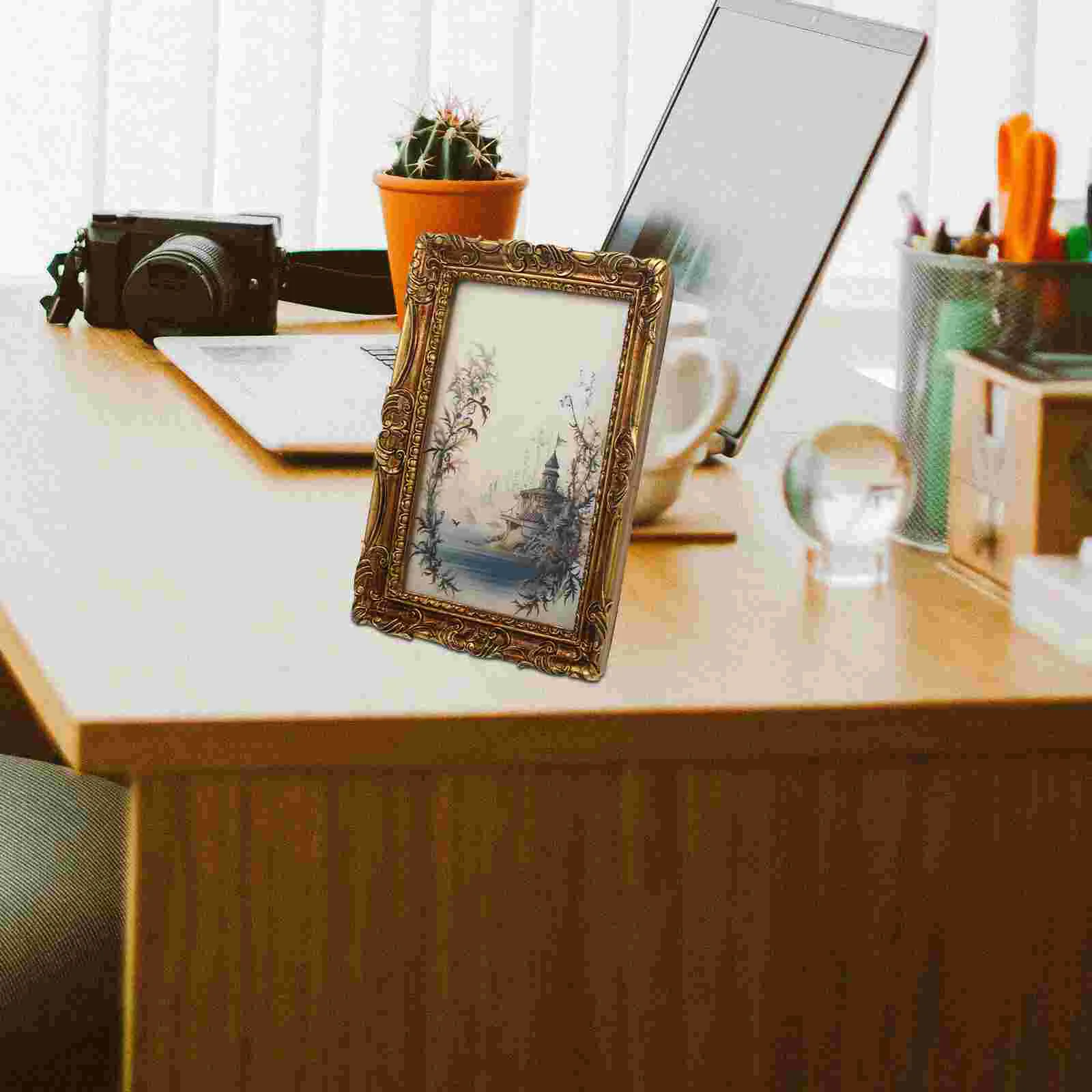 Vintage Resin Photo Frame Fine Workmanship Picture Birthday Present Display Retro Gift