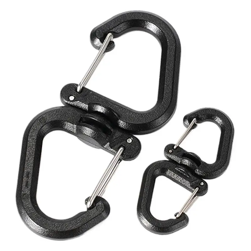 Double Clip Carabiner Outdoor Hook Clip Multi-Use Outdoor S Chain Hooks Portable Backpack Locking Hooks With 360 Degree Swivel