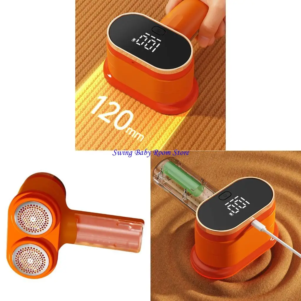 K1AD Cores Fabric Shavers 3600PA Strong Suction Efficiently Removes Pilling lints Various Fabrics Display Three Speeds