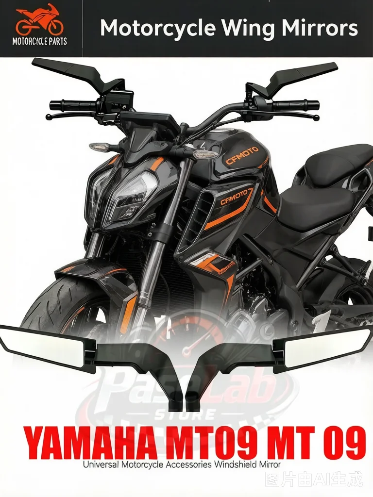 Motorradzubehör Carbonfaser-Spiegel Stealth Winglets Rückspiegel für YAMAHA MT09 MT 09 MT-09