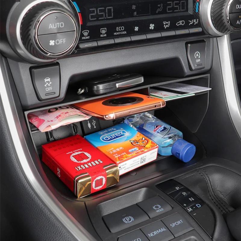 لتويوتا RAV4 XA50 2019 2020 2021 2022 2023 2024 الهجين سيارة مركز وحدة التحكم صندوق تخزين حامل صينية منظمة الملحقات