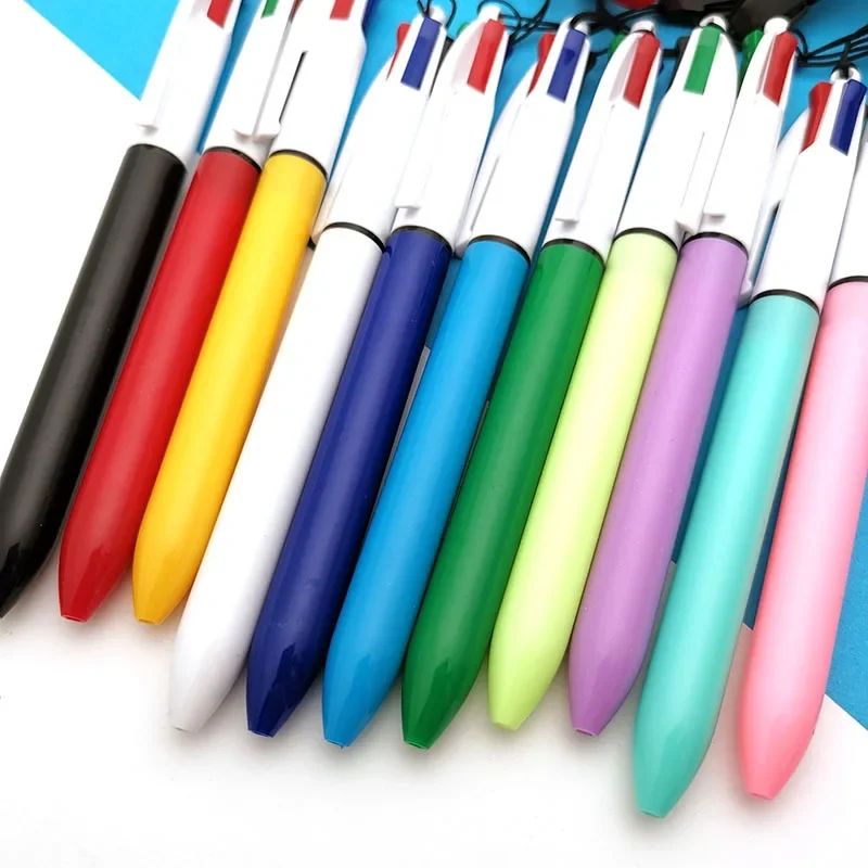 

10 Pcs 4-in-1 Retractable Ballpoint Pens 4 Colors Shuttle Pens Multicoloured Pens Office School Supplies for Smooth Writing Pen