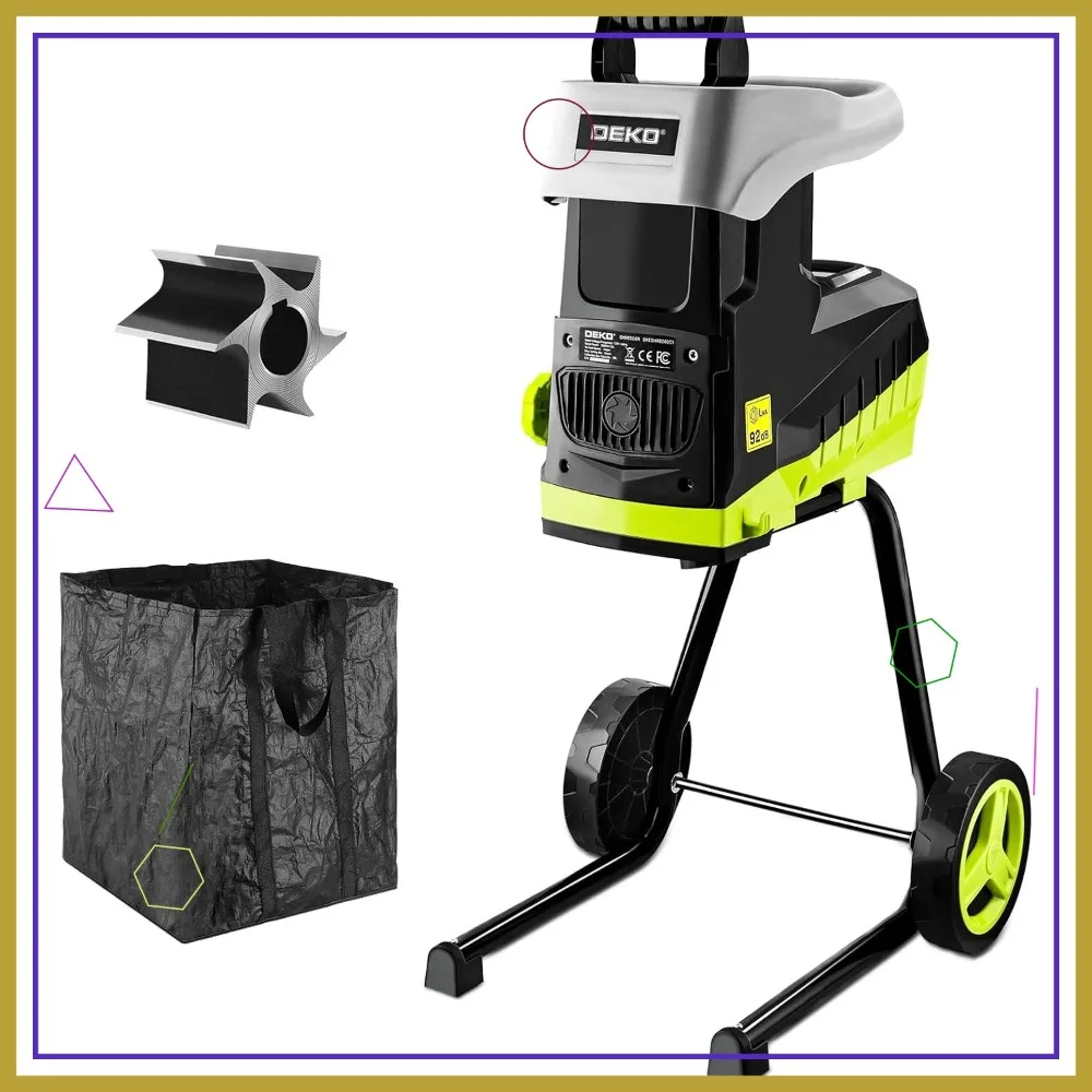 

Электрический измельчитель древесины 2800 Вт с колесами, диаметр резки 1,77 дюйма для садовых отходов