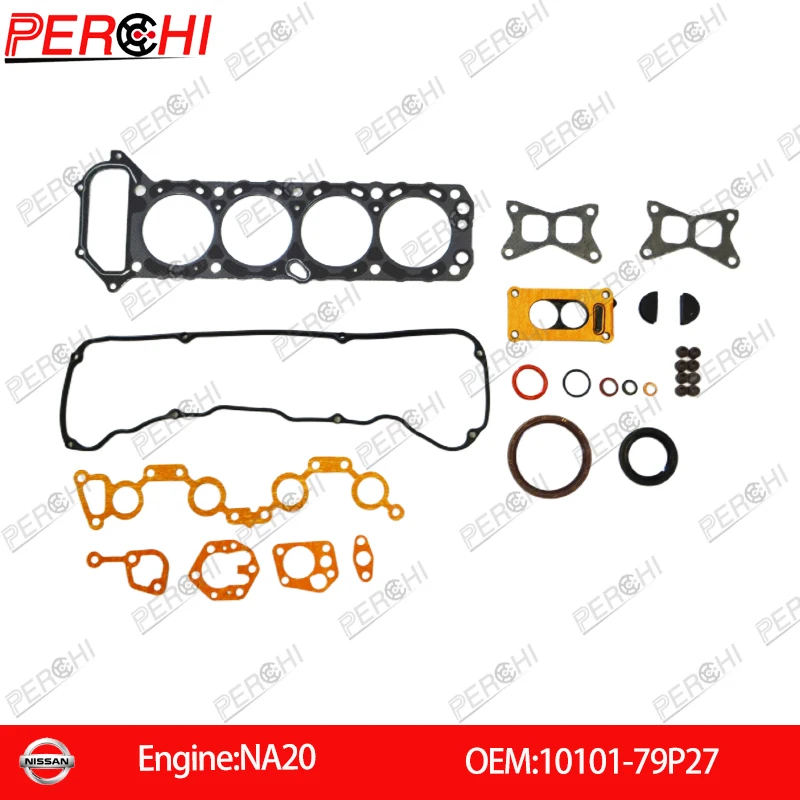 For NISSAN NA20 Engine Cylinder Head Gasket Kit Full Set OEM:10101-79P27 10101-79P26