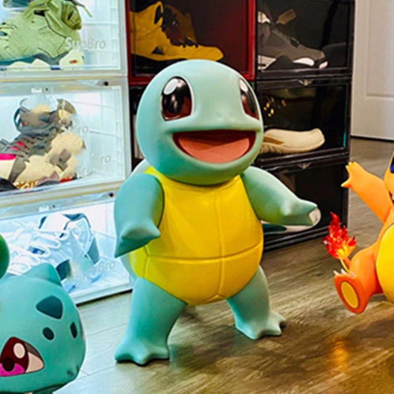 40CM Pokemon Anime Squirtle Figure Kawaii Open Mouth Action Figurine Decoration PVC Model Statues Toy for Kid Birthday Xmas Gift