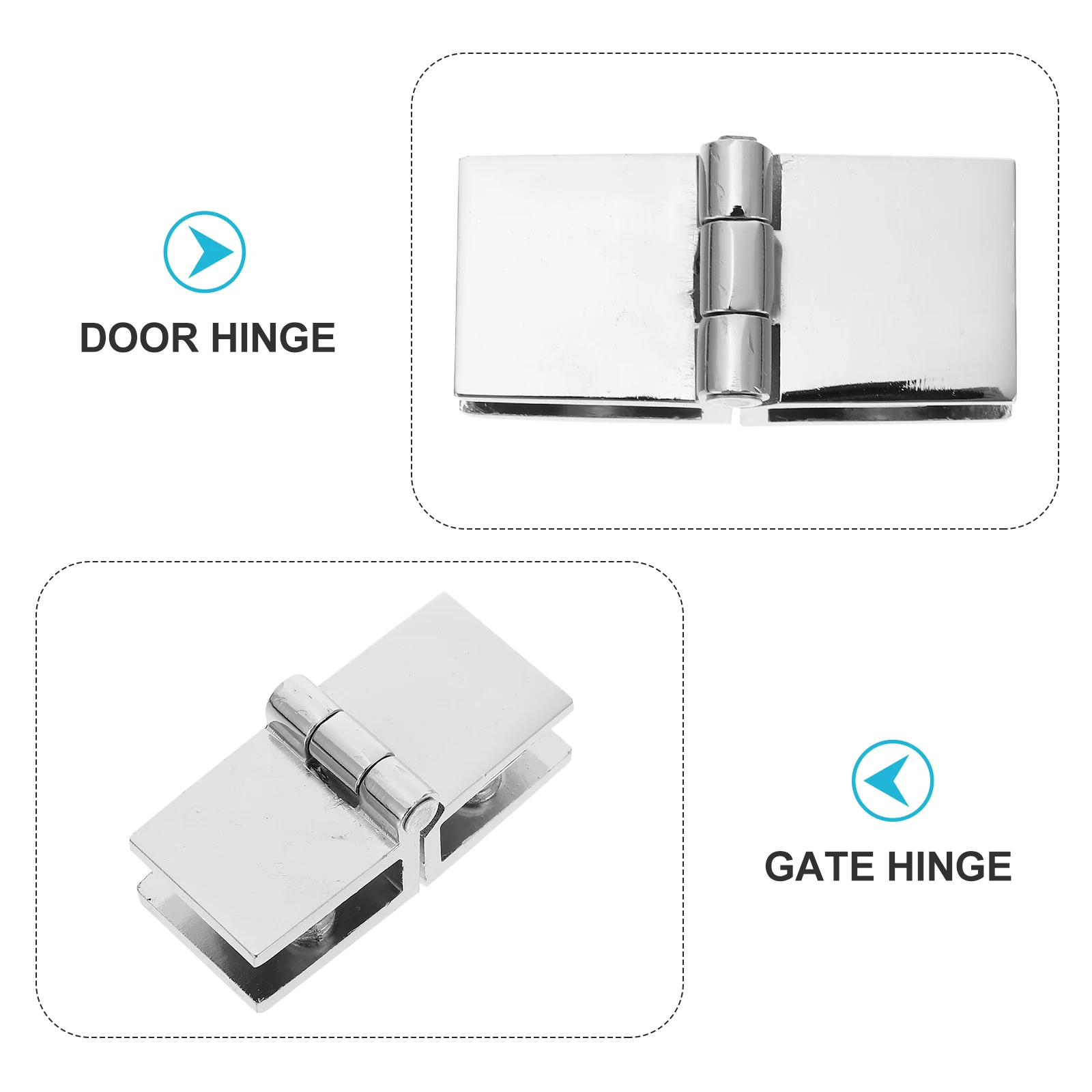 

2pcs Zinc Alloy Hinges Sturdy Durable for Glass Cabinet Doors Kitchen Replacement Shower Hardware Accessories