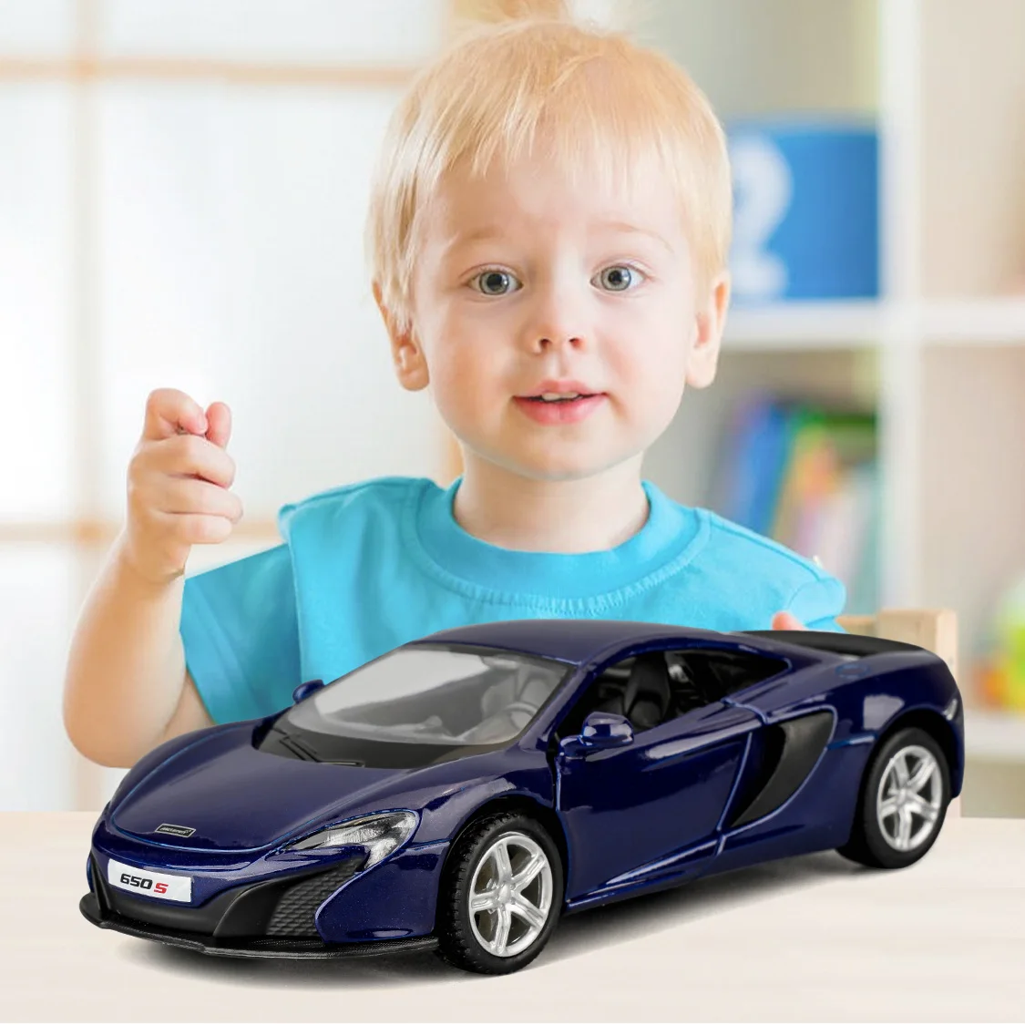 1:36 McLaren 650s Samochód zabawkowy, odlewany model samochodu, otwarte drzwi, kolekcja zabawek dla dzieci w wieku od 3 lat, prezent czerwony