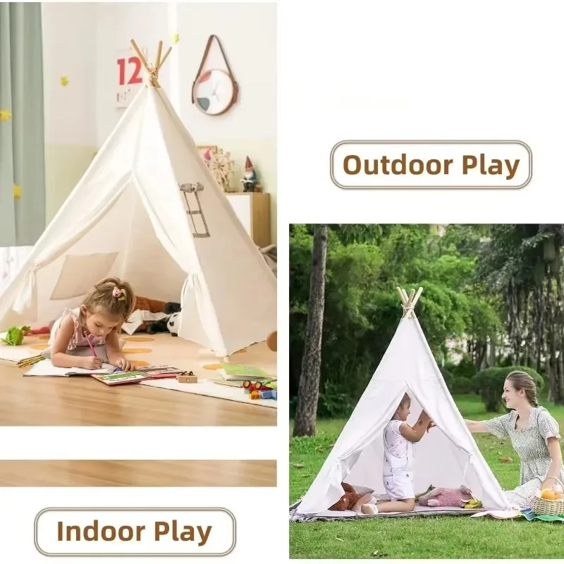 1.6M Namiot Teepee dla dzieci Dzieci Na zewnątrz Gospodarstwo domowe Wigwam Przenośny składany pokój dziecięcy Tipi Teepee Girl and Boy Castle Play Room