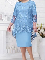 plus size Large Women's Dress New Two Piece Set Large Women's Dress Cocktail Dress 2019#