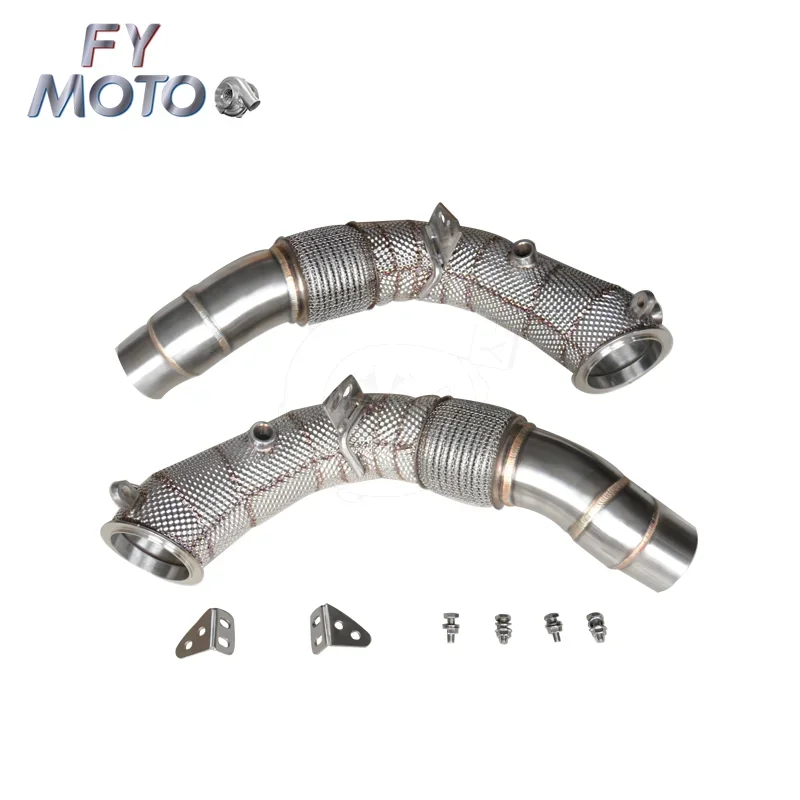 

Exhaust Catless Downpipe For BMW F10 M5 2012+ F13 M6 2012+ S63 Engine With Heat Shield