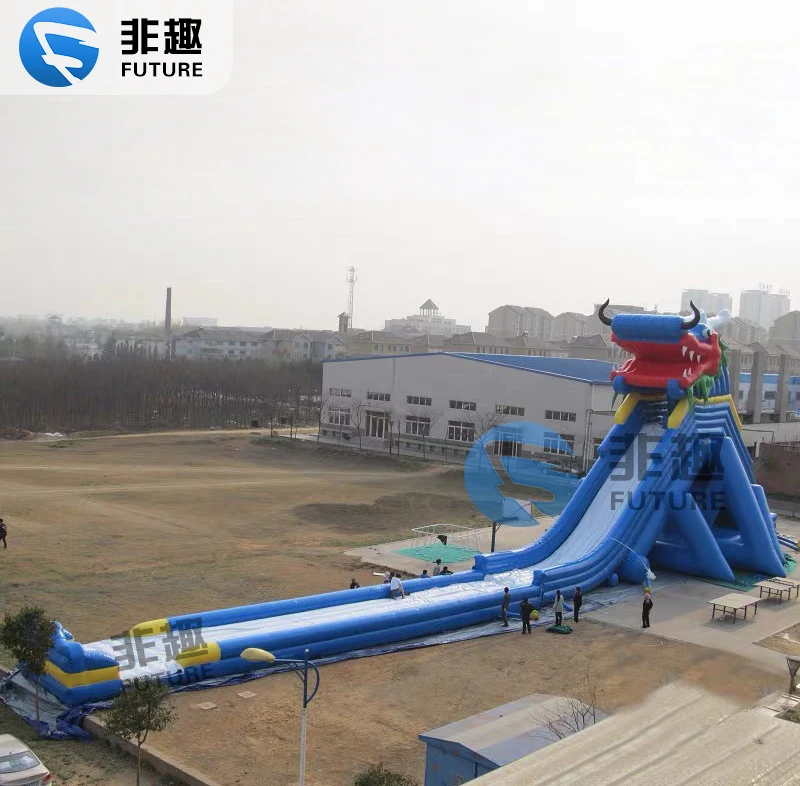 Amusement Park Games Outdoor Jumping Water Slide Giant Inflatable Slide For Cool Summer