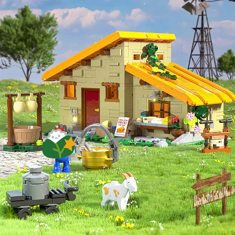 

Набор для сборки модульных зданий Farm Life Cheese Room 2 Figures LED House, архитектурный конструктор City View, модель из кирпичиков, подарок для взрослых и детей, 867 деталей