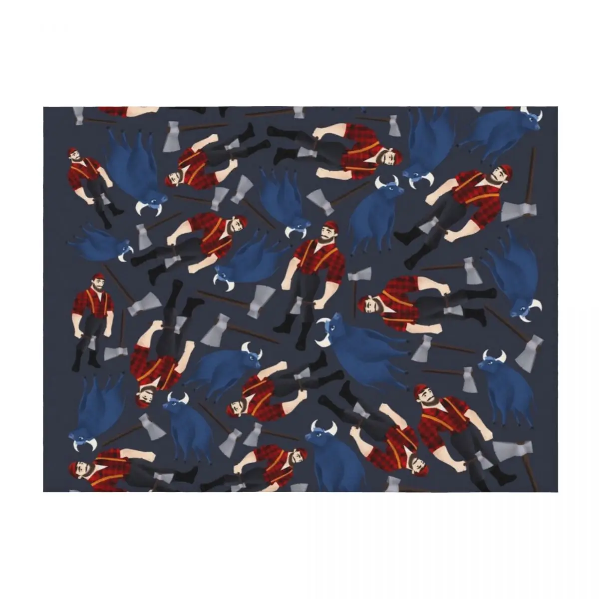 

Paul Bunyan Throw Blanket Custom Baby Beach Soft Plush Plaid Blankets