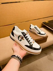 New leisure leather men sneakers light luxury tide brand fashion Sport shoes soft sole Running Shoes