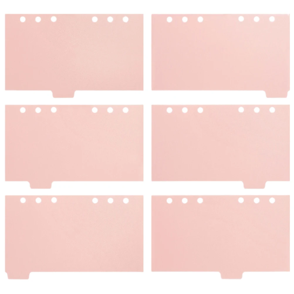 

6 Sheets Translucent PP Binder Dividers With Tabs Tabs Loose-leaf Binder Dividers Notebook Organizer 6 Ring Hole Plastic