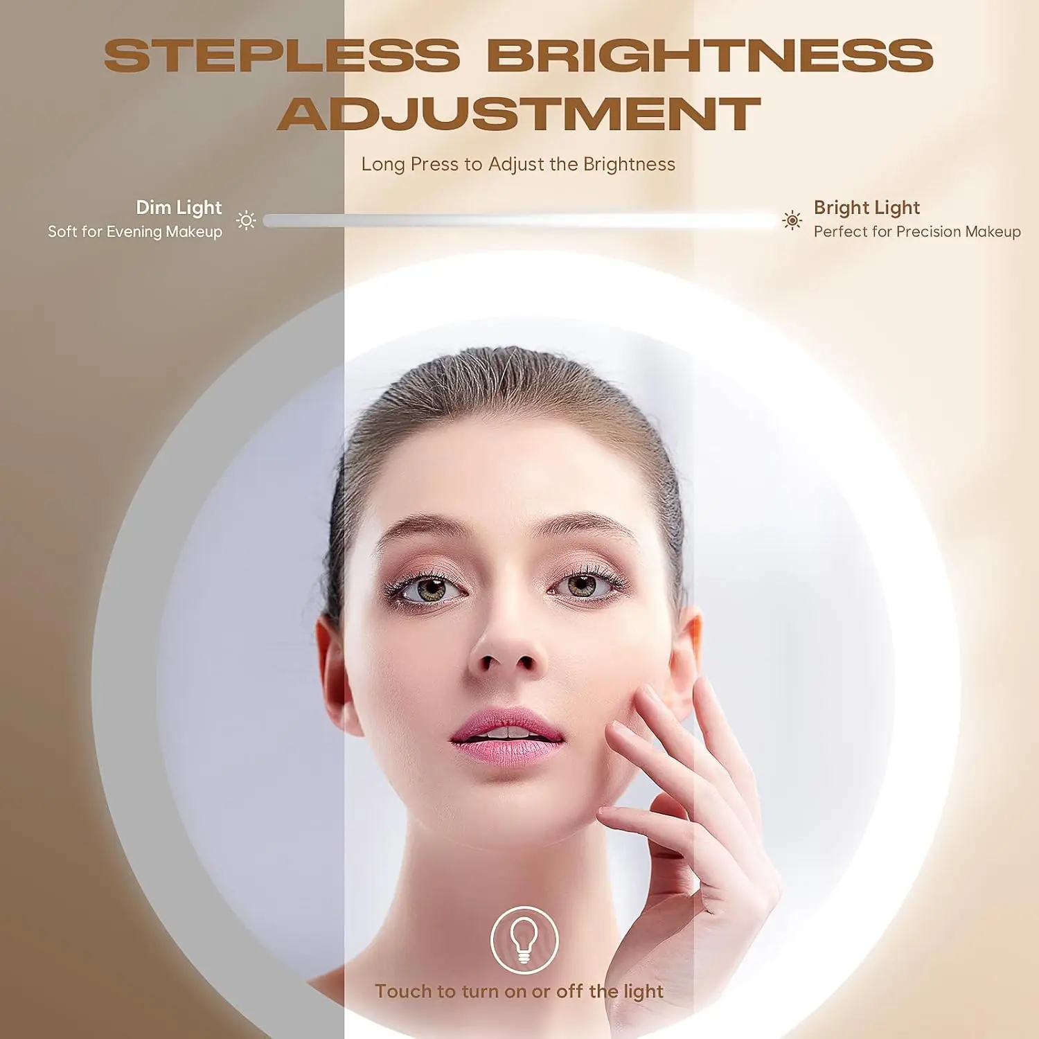 1x/20x360 ° 밝기와 확대 기능이 조절 가능한 회전식 화장 거울, 5000mAh 충전식 양면 거울