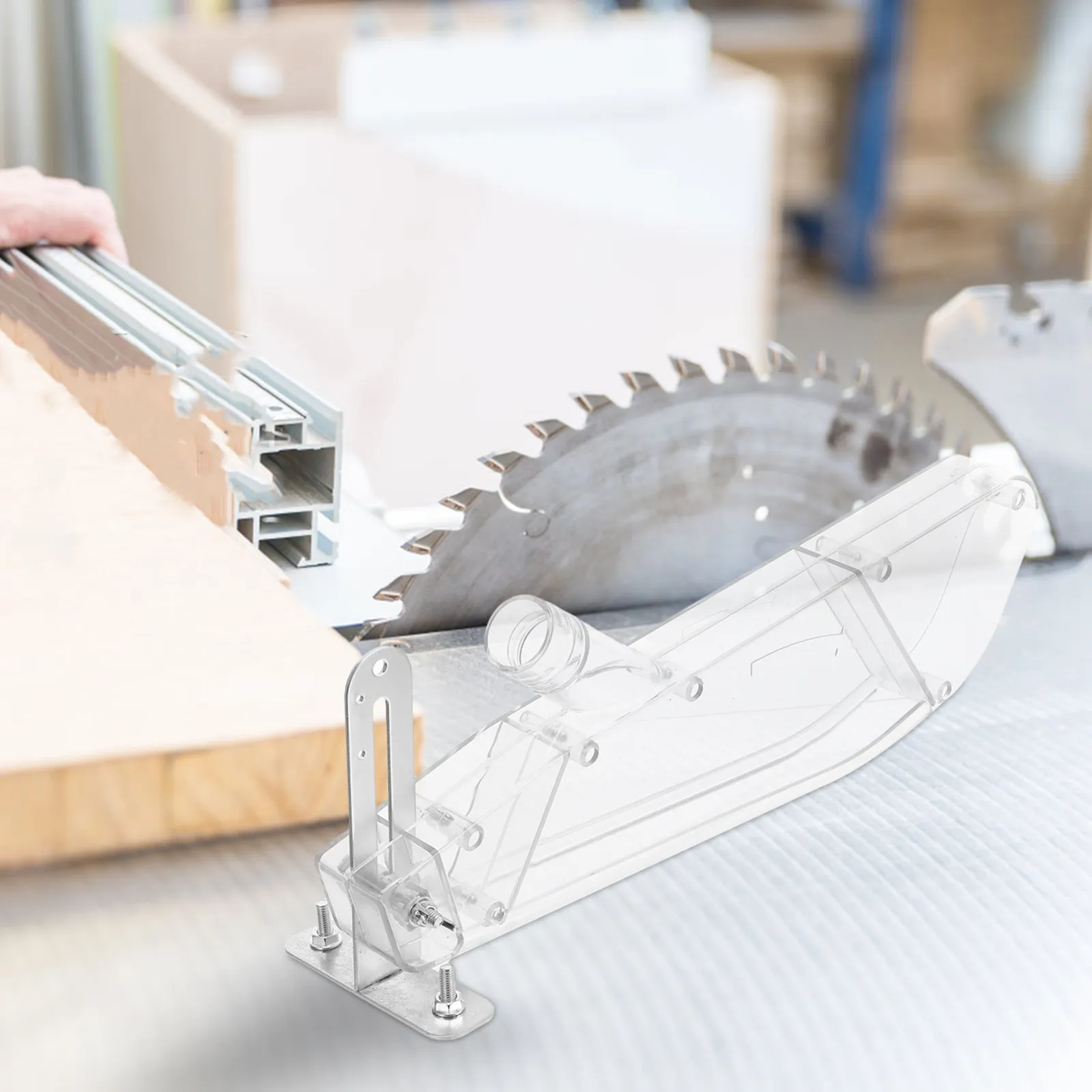 Table Saw Dust Collection Guard Transparent Protective Cover Woodworking Saw Shield Efficient Dust Hood Cleaner Workspace
