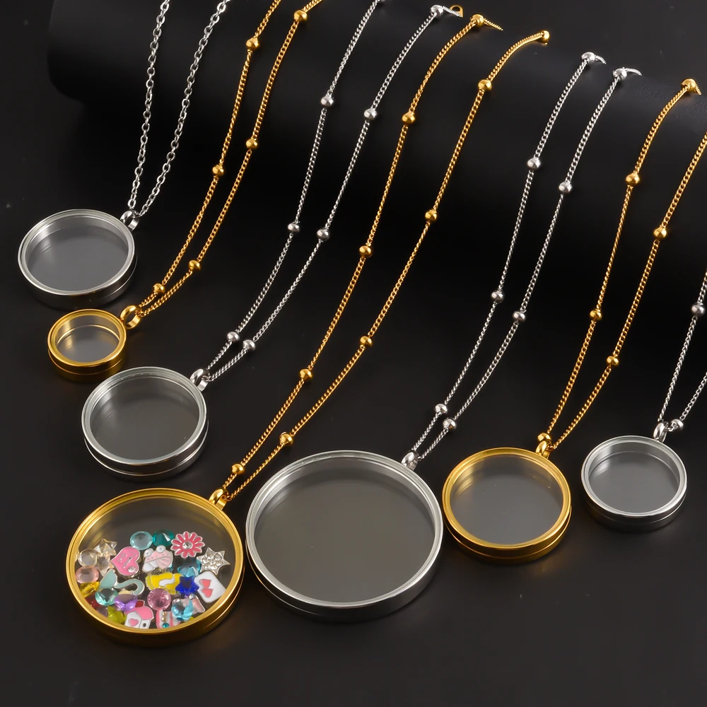 1 قطعة 10-40 مللي متر جولة التذكارية الحرق رماد Medaillon قلادة Collares مجوهرات الشرير الزجاج العائمة عملة حامل المنجد القلائد