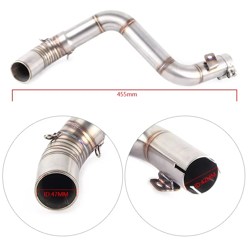 Motorradauspuff Komplettsystem Mittelrohr Schalldämpfer für KTM DUKE 125 DUKE 200 DUKE 390 DUKE 250 DUKE 125 150 200 390 2012-2017