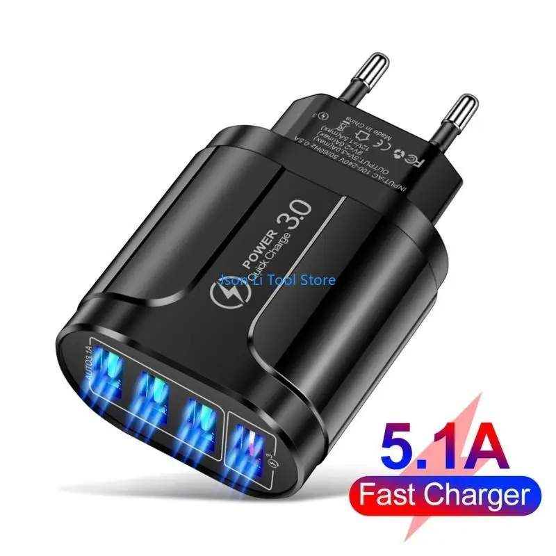 Y08D EU/Reino UU. Múltiple USB Wall Mini Outlet Adaptador USB 4Port USB TIPLE