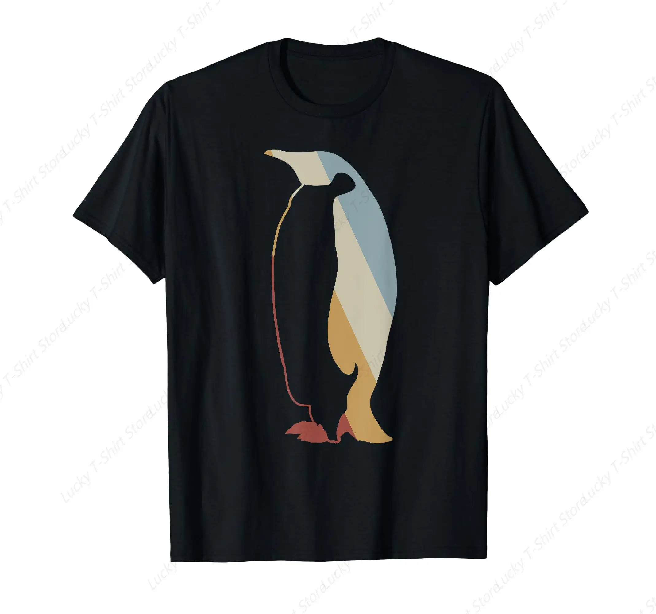 Penguin Retro Style Vintage Men‘s T-Shirt Soft Comfortable Easy to Wear Simple Practical not Easy to Shrink Durable Short Sleeve