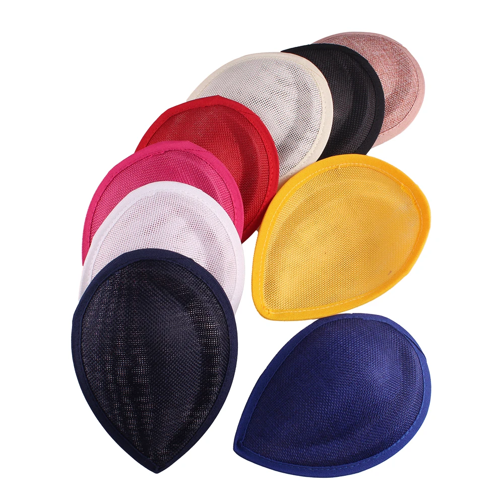 16cm colorful Teardrop Fascinator Hat Base Imitation Linen Millinery Base Women Cocktail Hat hair Accessory DIY Craft Material