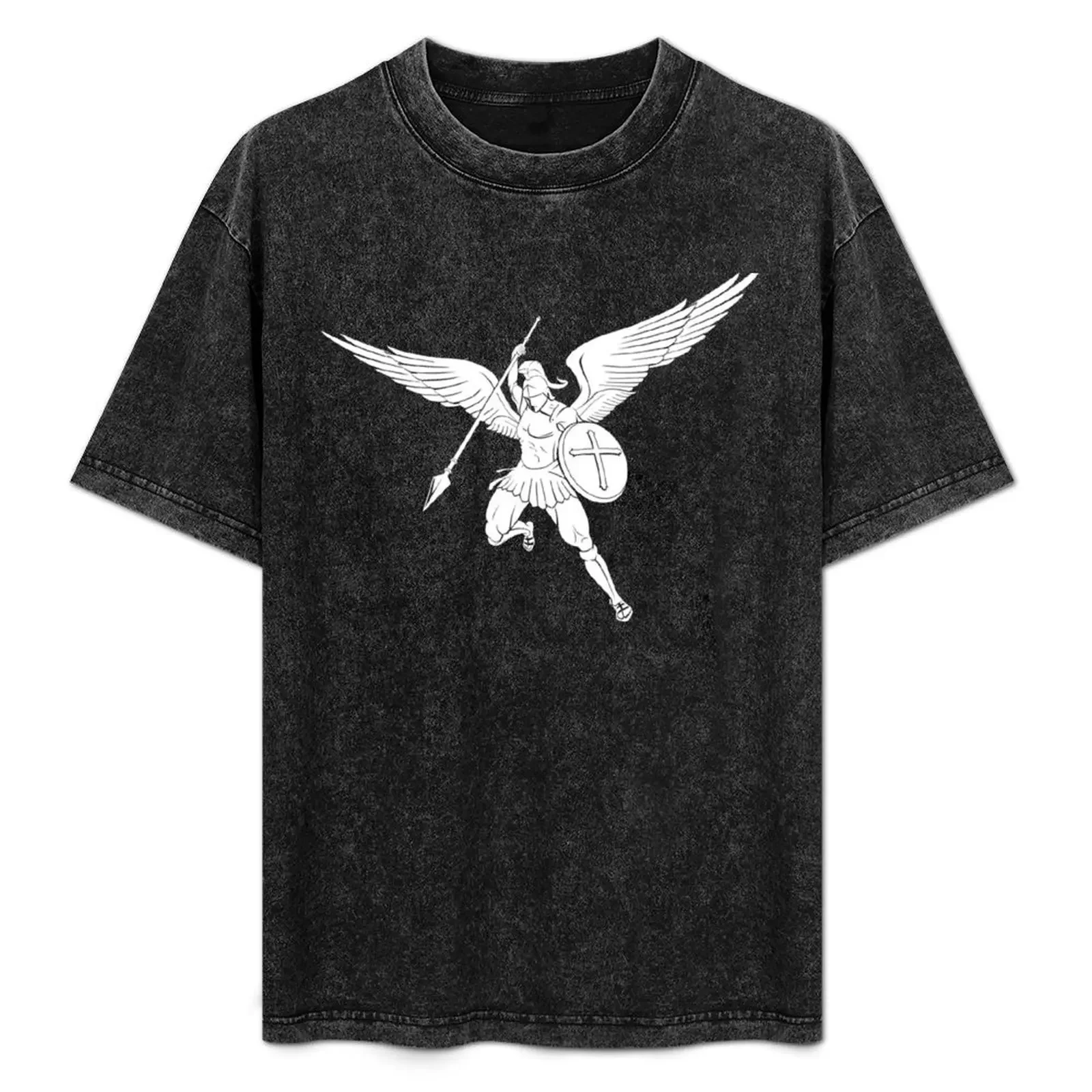 

White Archangel Saint Michael T-Shirt vintage graphic tee luxury clothing labubu essential t shirt men clothings