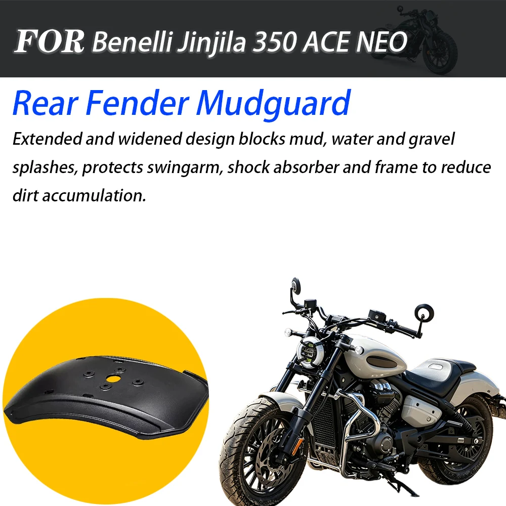 Motorcycle Extended Rear Mudguard Anti-splash Mud Flap For Benda Jinjila 350 ACE NEO Motorcycle PP Mud Protection Modification A