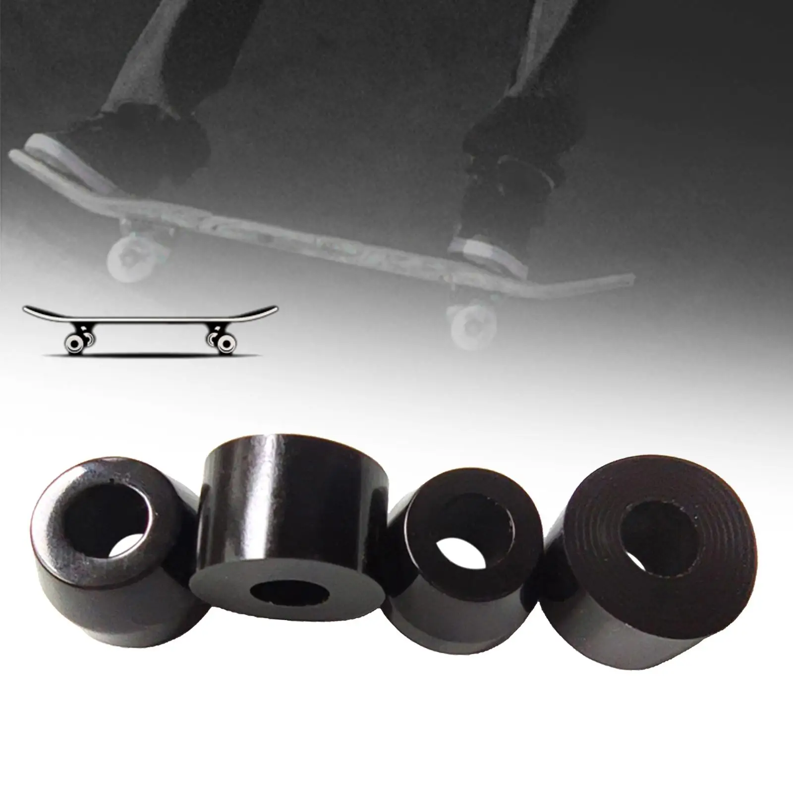 4x4x لوح التزلج شاحنة جلبة Longboard 90A إعادة بناء مجموعات امتصاص الصدمات الأسود