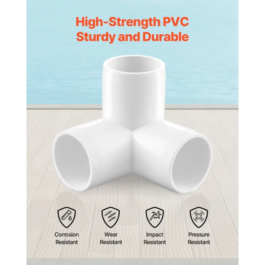 3-Wege-PVC-Armaturen, 10 Stück, PVC-Rohrverbindungen, Winkelverbinder für 1 PVC-Rohre