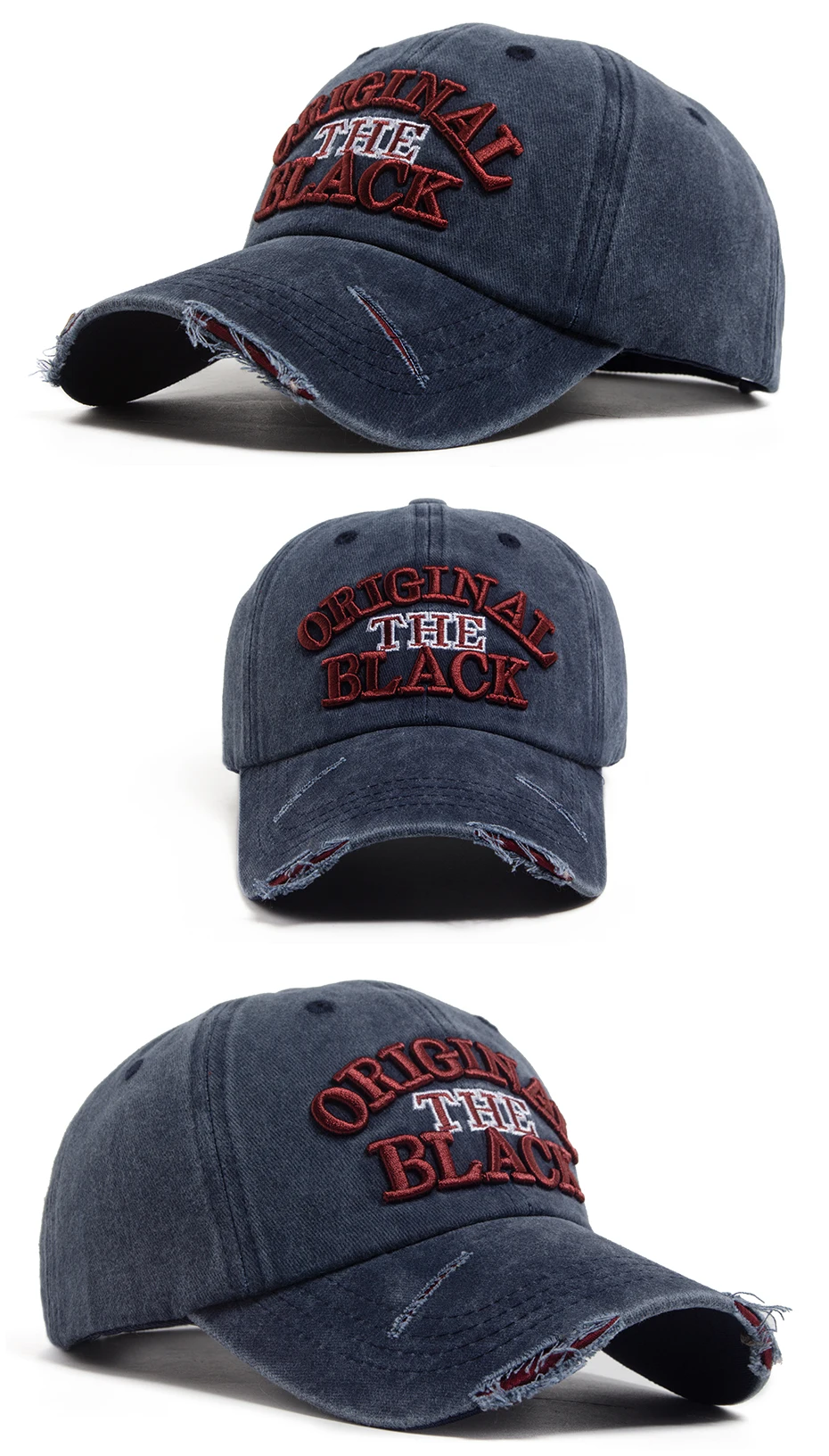 Vintage Baseballkappe für Herren und Damen mit Buchstaben-Stickerei, Snapback, Frühling/Sommer, gewaschene Baumwolle, Visor, modische Kappen für den Alltag. – Detail 5