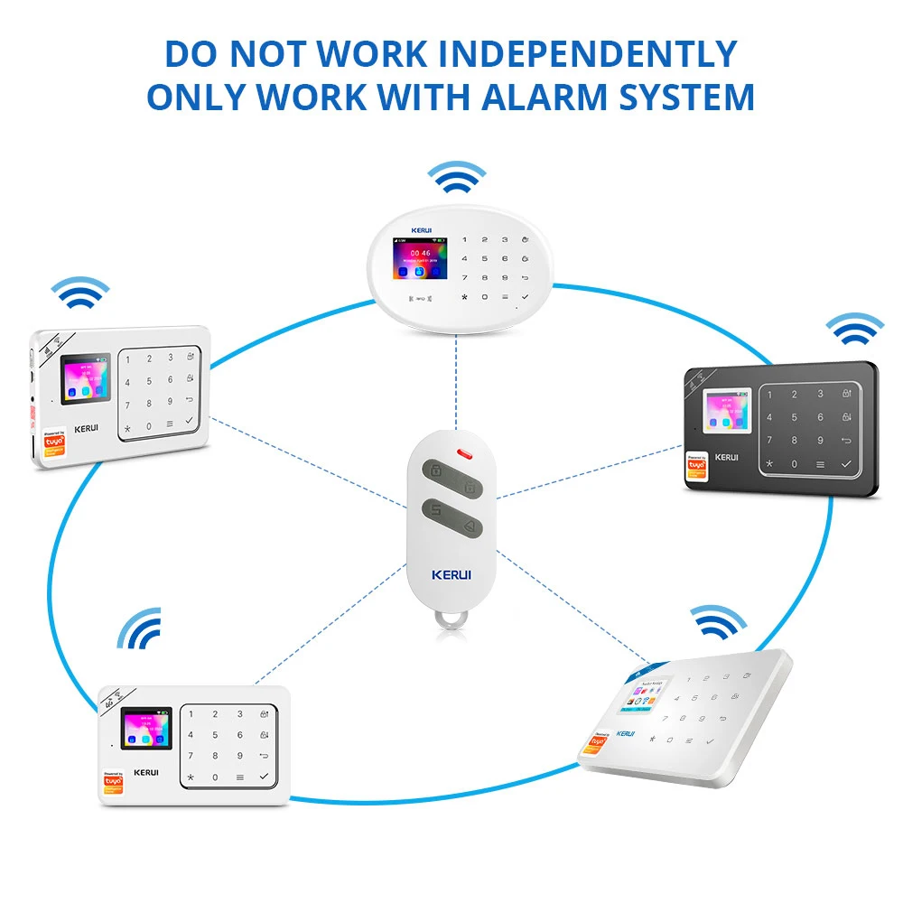 KERUI RC532 Drahtlose tragbare Fernbedienung 4 Tasten für KERUI W181 W184 W204 Hausalarmsystem Hochleistungsfähig