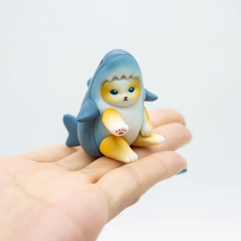 Japan Genuine QUALIA Mofusand Blind Box Toy Cute Shark Cat Gashapon Toy Figurka akcji Zabawki dla fanów Dzieci Prezent świąteczny