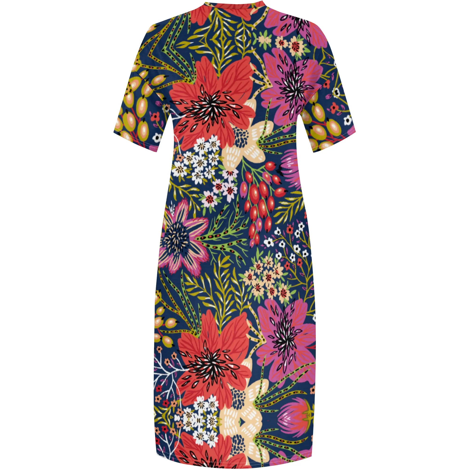 Plus Size Women's Floral Maxi Dress XL-6XL V-Neck Summer Casual Beach Vacation Caftan Dress with Pockets