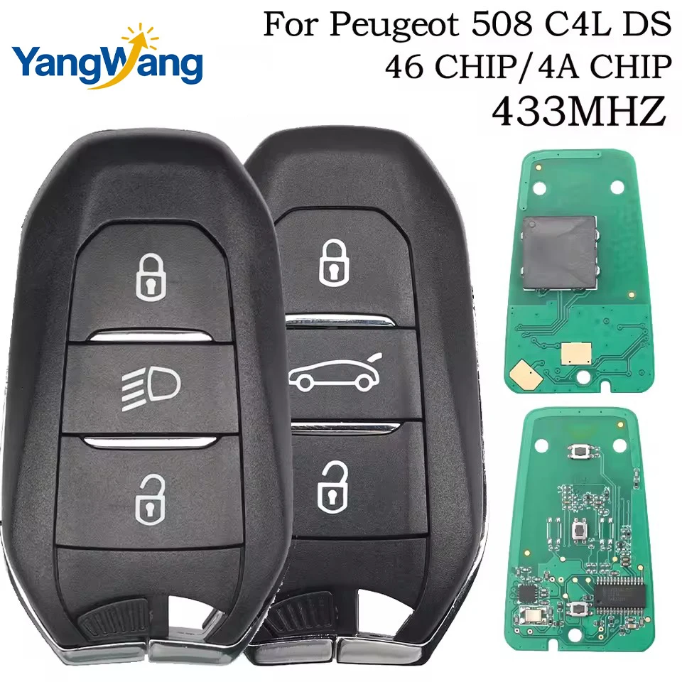 

ID46/4A PCF7945/53 433MHz llave remota de proximidad para coche para Peugeot 208 301 308 508 3008 5008 Citroen C3 C4 C4L C5 Pica