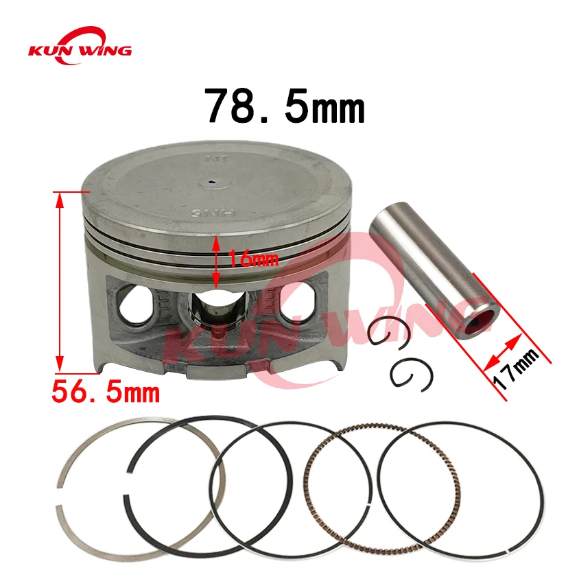 

78.5mm Bore Piston Kit Rings for Honda Rancher TRX350 TRX 350 2000-2006 13105-HN5-670 13104-HN5-670 UTV ATV Engine Parts