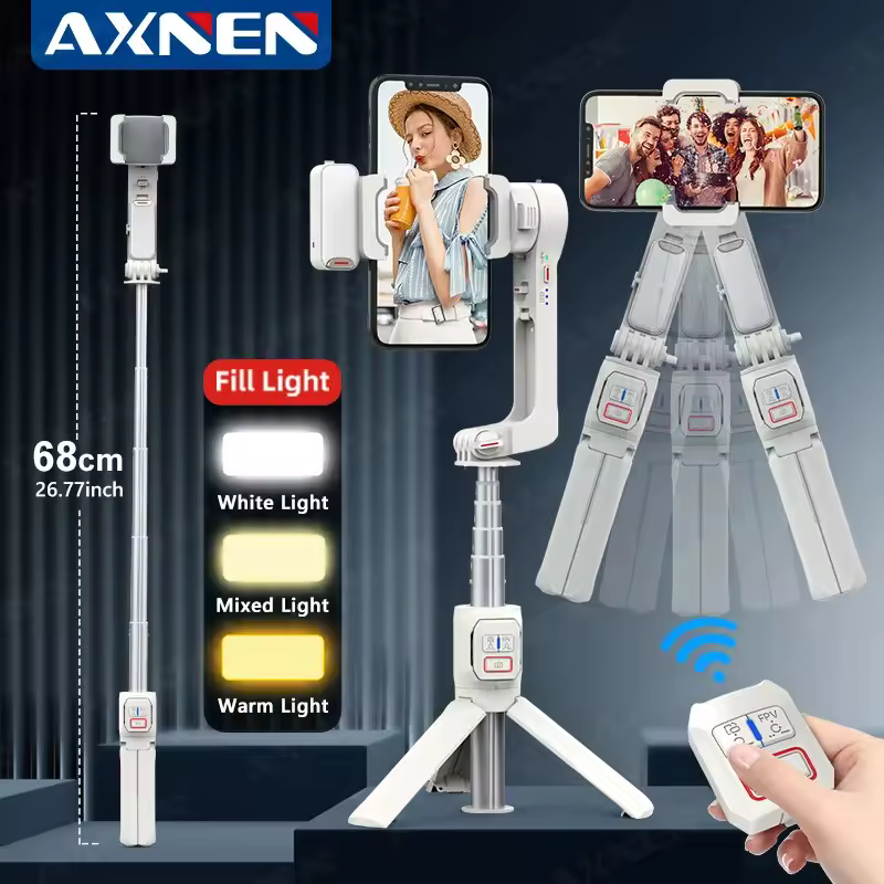 AXNEN A10 스마트폰 핸드헬드 짐벌 셀카 삼각대 썸네일