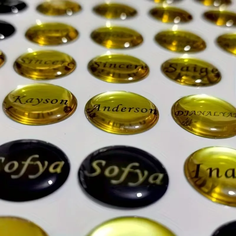 

20/100pcs customized epoxy resin stickers, 3D personalized logo stickers, handmade gift wrapping stickers