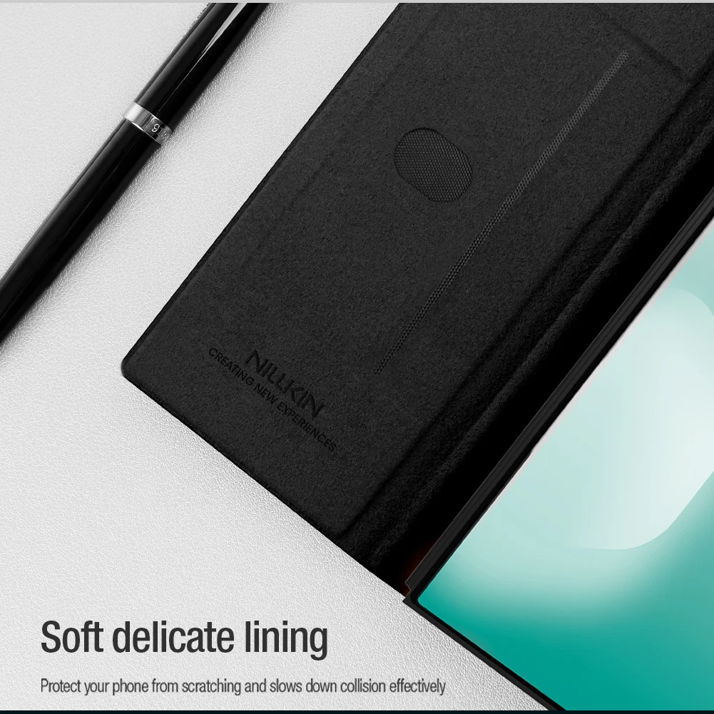 สําหรับ Samsung Galaxy Z พับ 7 5G กรณี NILLKIN Qin Pro ฝาครอบหนังพร้อม S ปากกาการ์ดสําหรับ Samsung Z พับ 7 กรณี